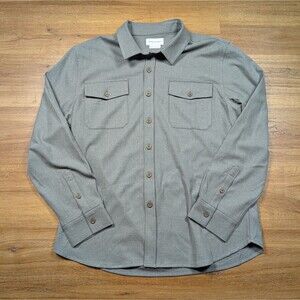 Ministry of Supply Button Up Shirt Jacket XXL Grey Performance Casual